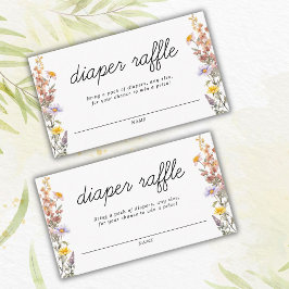Tarjetas Raffle Diaper de flores silvestres de Bab