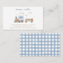 Tarjetas Raffle Diaper de Tren | Tren Baby Shower