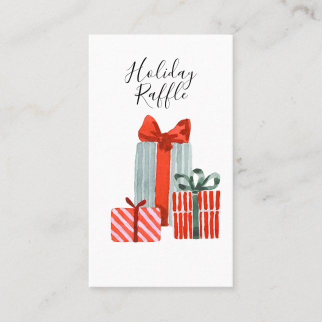 Tarjetas Raffle para Navidades de Fiesta de Regalo (Anverso)