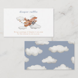Tarjetas Raffle Vintage Plane Diaper