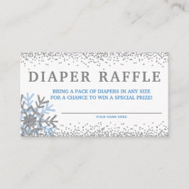 Tarjetas Raffles de pañales de copo de nieve azul