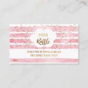 Tarjetas Raffles de pañales para rociadores - rosa