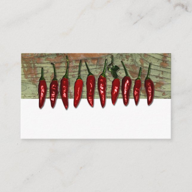 Tarjetas Red Peppers Mexicanos de Madera Look Plac (Anverso)