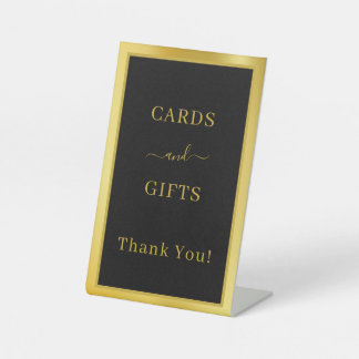 Tarjetas regalos negro fiesta dorado señal de