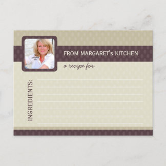 Tarjetas retras de la receta de la foto de los
