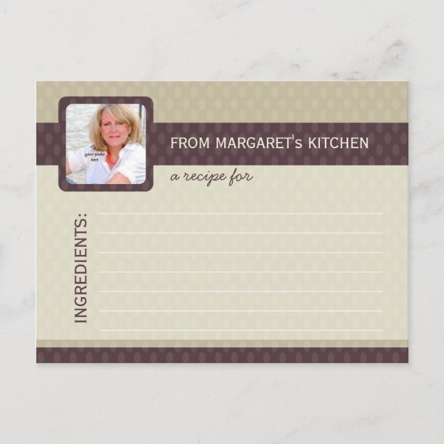 Tarjetas retras de la receta de la foto de los (Anverso)