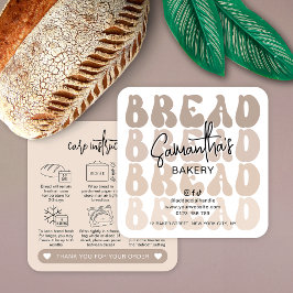 Tarjetas Retro Beige Trendy Sourdough Bread Care
