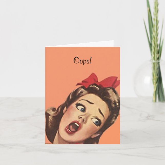 Tarjetas Retro Belthday Oops Card Lo Siento (Anverso)