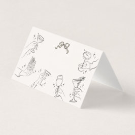 Tarjetas Retro Table Place Fiesta de cócteles Beig