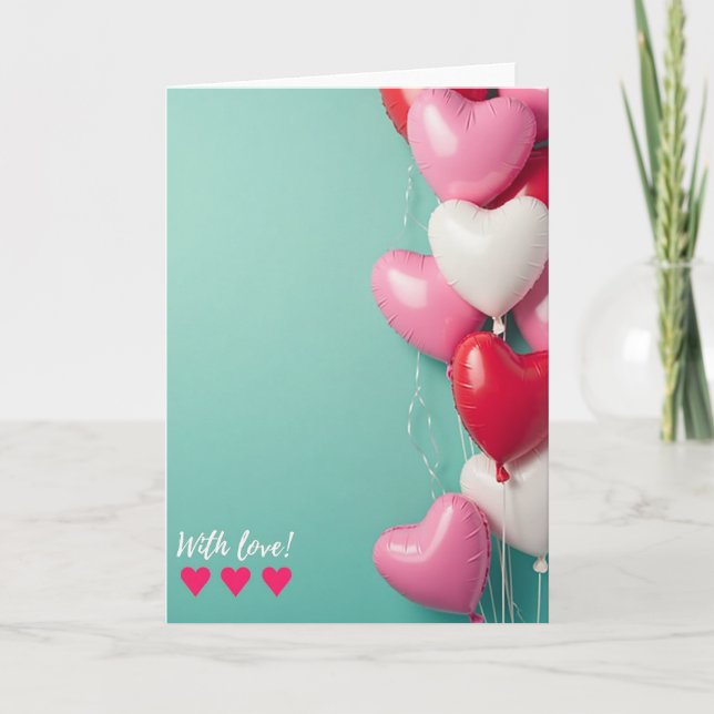 Tarjetas Románticas de Globos de Amor (Anverso)