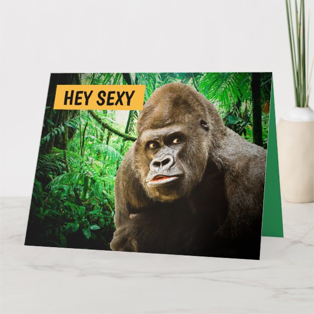 TARJETAS ROMÁNTICAS GORILLA APE GREETING (Anverso)