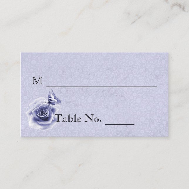 Tarjetas Rosa azul y Boda de mariposa (Anverso)