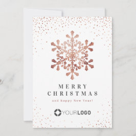 Tarjetas Rosa Gold Snowflake Business Navidades