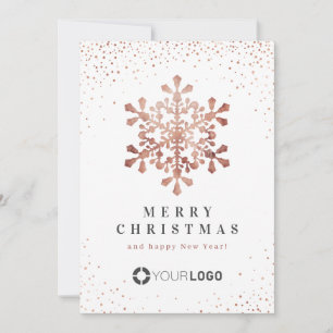 Tarjetas Rosa Gold Snowflake Business Navidades