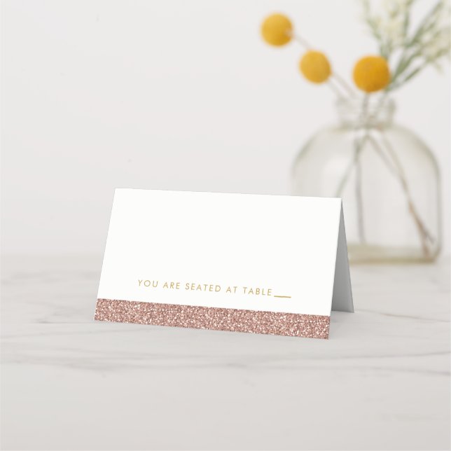 Tarjetas Rosa Gold Sparkly Purpurina rosa (Anverso)