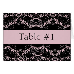 Tarjetas/rosa y negro de la tienda de la tabla del