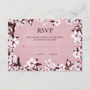 Tarjetas rosadas de la respuesta de RSVP de la