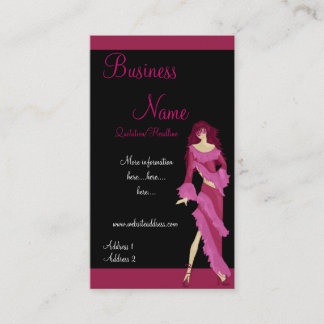 Tarjetas rosadas de la señora visita de la moda