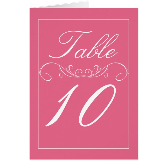 Tarjetas rosadas modernas del número de la tabla (Frente)