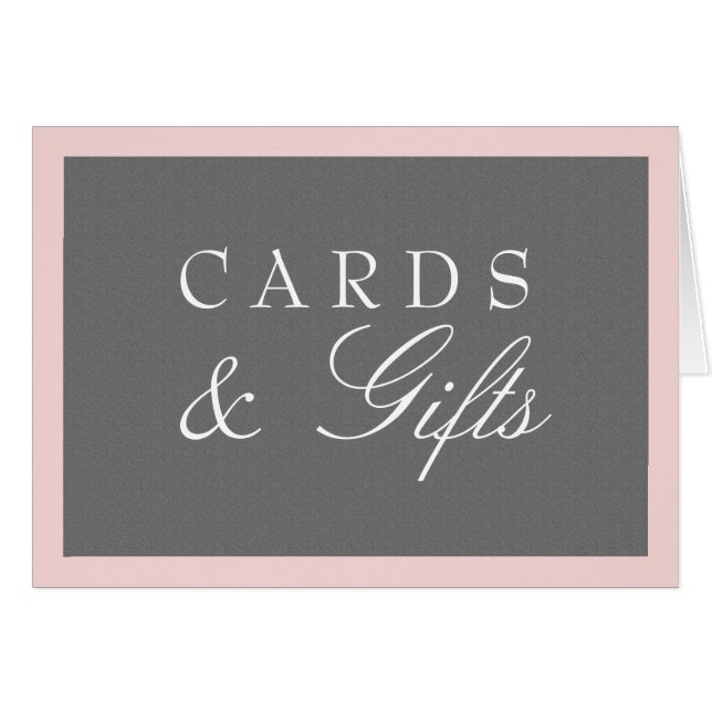 Tarjetas rosas grises y Rubor y Boda de regalos (Anverso (Horizontal))