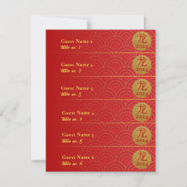 Tarjetas Royal Red Gold Chinas Lunes Año Nuevo