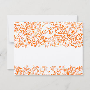 Tarjetas RSVP-Amo Aves Naranja Coral Whimsical