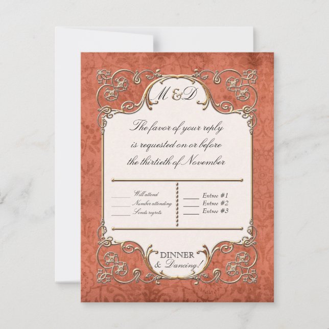 Tarjetas RSVP Art Nouveau Roaring Deco Style de lo (Anverso)