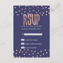 Tarjetas RSVP azules de la Marina de Rosa con punt
