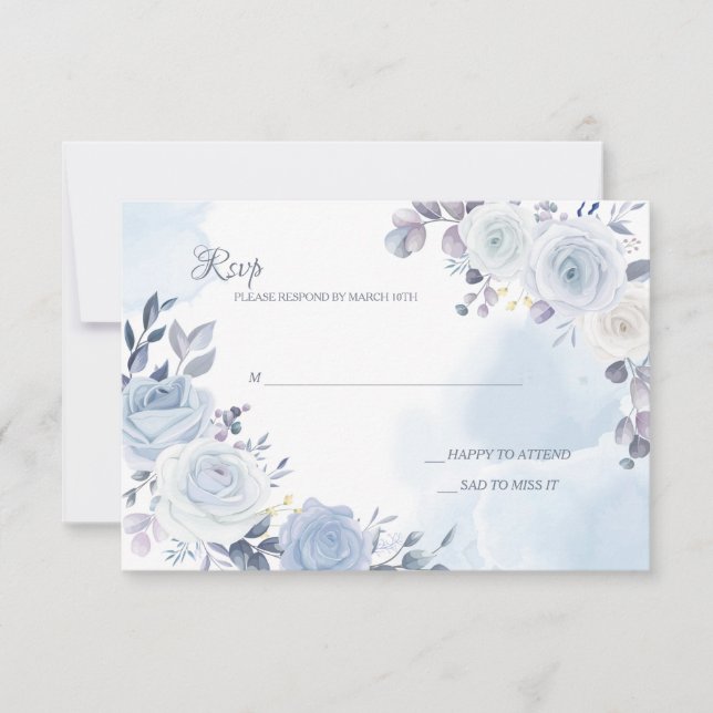 Tarjetas RSVP Azules Mayflower (Anverso)