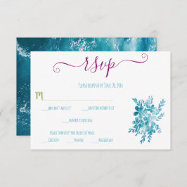 Tarjetas RSVP Blue Floral Ocean