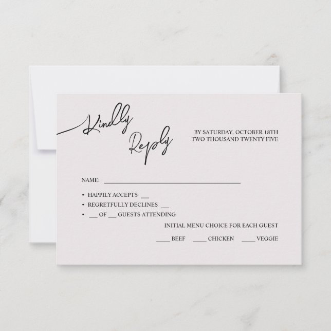 Tarjetas RSVP boda Boho-moda, colores pastel. (Anverso)