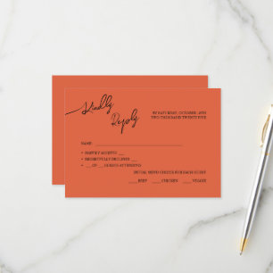Tarjetas RSVP boda Boho-moda, colores pastel.