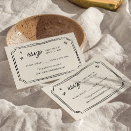 Tarjetas RSVP Boda Quirky con mano captada caprich