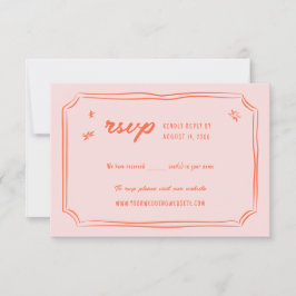 Tarjetas RSVP Boda Quirky con mano y colorida