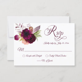 Tarjetas RSVP Bohemias de Romance Floral