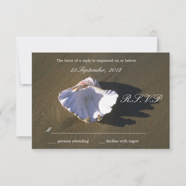 Tarjetas RSVP Brown de Shell Sea (Anverso)