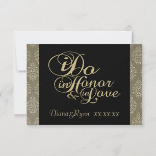 Tarjetas RSVP Champagne Damask