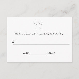 Tarjetas RSVP "Champagne Glasses"