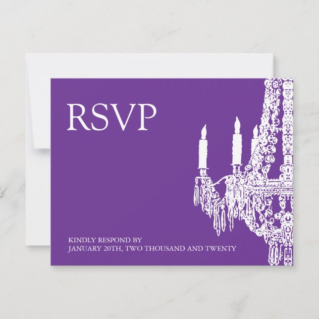 Tarjetas RSVP Chandelier (Anverso)