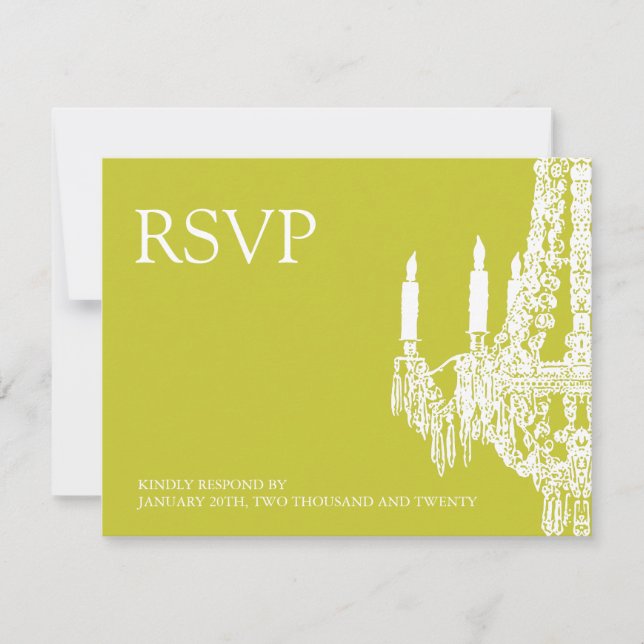Tarjetas RSVP Chandelier (Anverso)