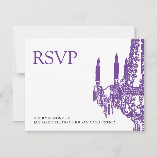 Tarjetas RSVP Chandelier (Anverso)