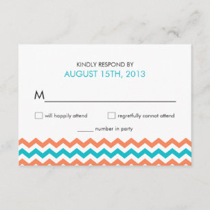 Tarjetas RSVP Chevron Zigzag, Boda moderno