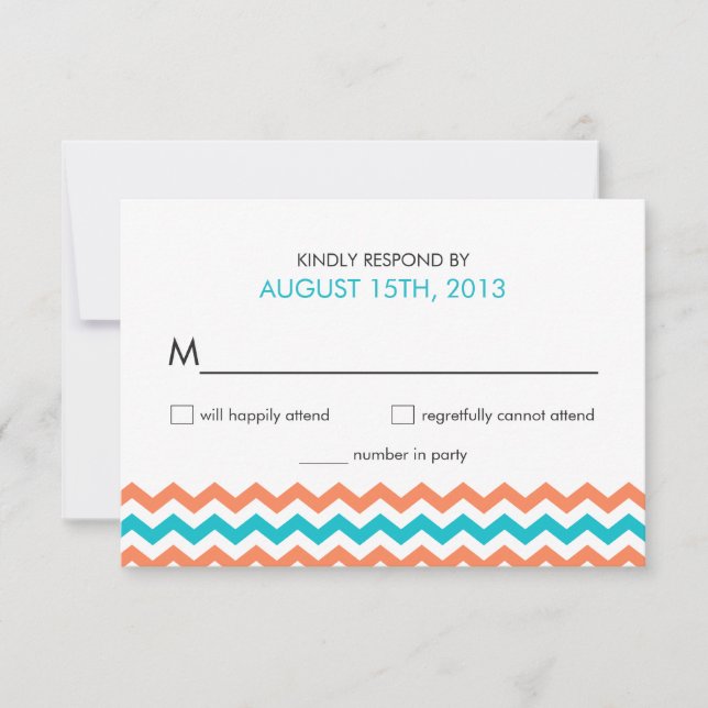 Tarjetas RSVP Chevron Zigzag, Boda moderno (Anverso)