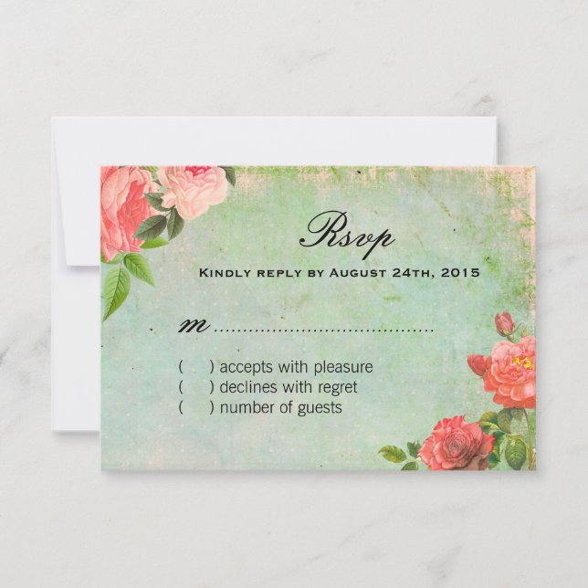 Tarjetas RSVP Chic de Shabby Francés (Anverso)