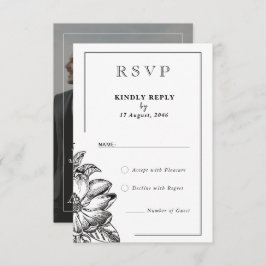 Tarjetas RSVP clásicas de matrimonio elegante en b