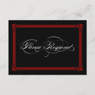 Tarjetas RSVP con estilo Poster rojo y negro