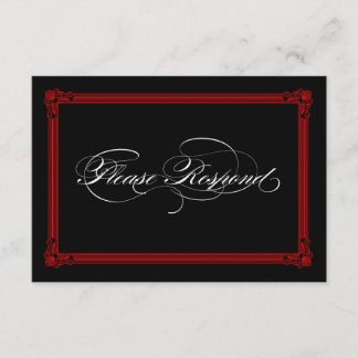 Tarjetas RSVP con estilo Poster rojo y negro