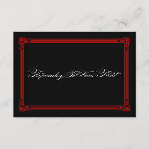 Tarjetas RSVP con estilo Poster rojo y negro