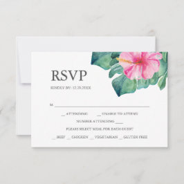 Tarjetas RSVP con flor Hibiscus Choice