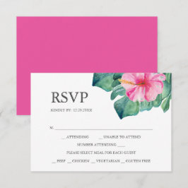 Tarjetas RSVP con flor Hibiscus Choice